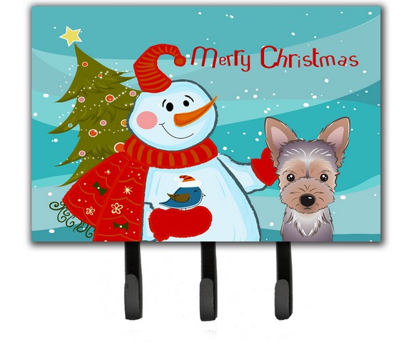 BB1852TH68 Snowman With Yorkie Puppy Leash & Key Holder