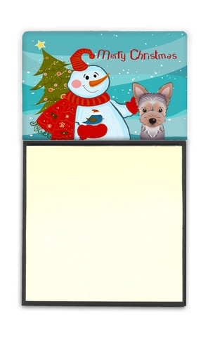 BB1852SN Snowman With Yorkie Puppy Sticky Note Holder