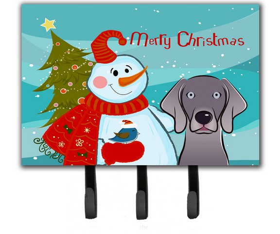 BB1851TH68 Snowman With Weimaraner Leash & Key Holder