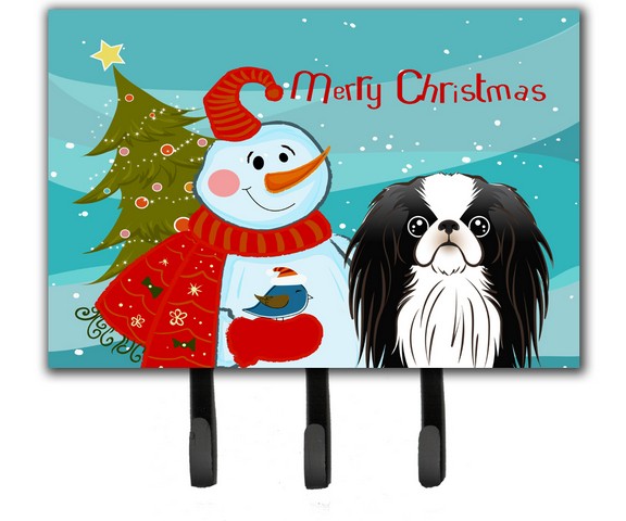 BB1850TH68 Snowman With Japanese Chin Leash & Key Holder
