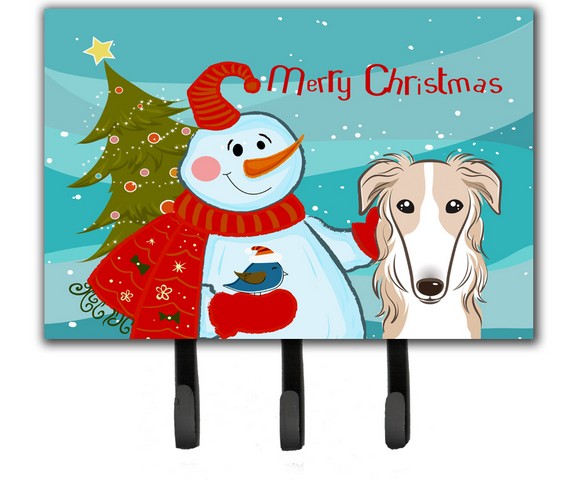 BB1848TH68 Snowman With Borzoi Leash & Key Holder