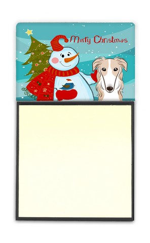 BB1848SN Snowman With Borzoi Sticky Note Holder