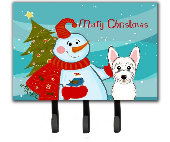BB1846TH68 Snowman With Westie Leash & Key Holder