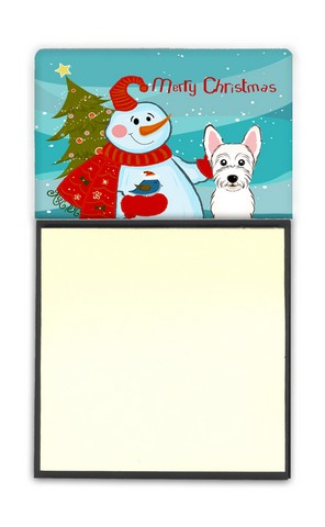 BB1846SN Snowman With Westie Sticky Note Holder
