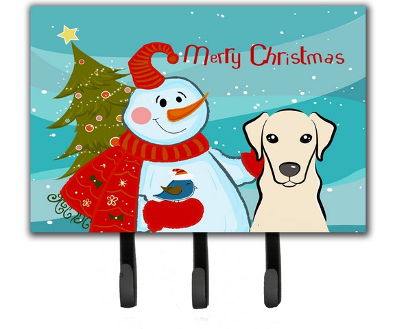 BB1842TH68 Snowman With Yellow Labrador Leash & Key Holder