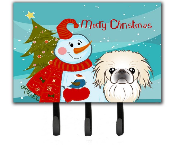 BB1841TH68 Snowman With Pekingese Leash & Key Holder