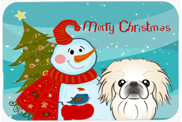 BB1841MP Snowman With Pekingese Mouse Pad- Hot Pad & Trivet