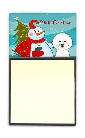 BB1837SN Snowman With Bichon Frise Sticky Note Holder