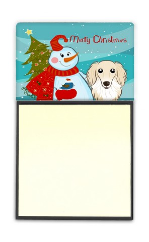 BB1832SN Snowman With Longhair Creme Dachshund Sticky Note Holder