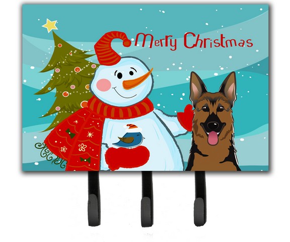 Snowman With German Shepherd Leash & Key Holder