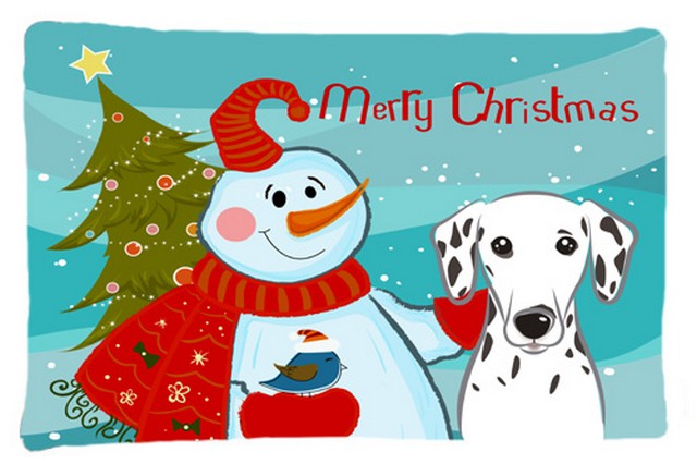 Snowman With Dalmatian Fabric Standard Pillowcase