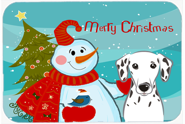 BB1830MP Snowman With Dalmatian Mouse Pad- Hot Pad & Trivet