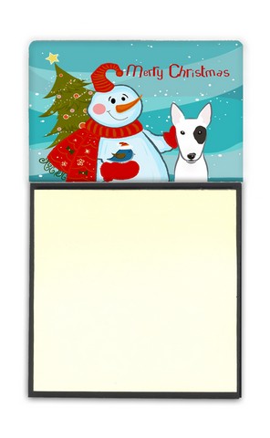 BB1829SN Snowman With Bull Terrier Sticky Note Holder