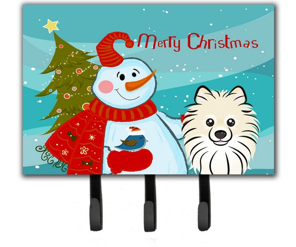 Snowman With Pomeranian Leash & Key Holder