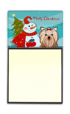 BB1824SN Snowman With Yorkie Yorkishire Terrier Sticky Note Holder
