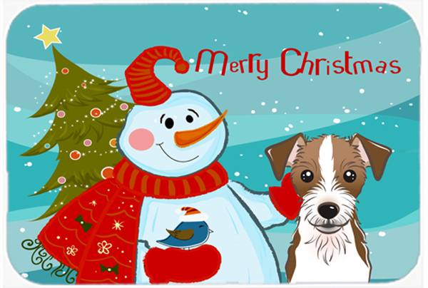 Picture of Carolines Treasures BB1822LCB Snowman With Jack Russell Terrier Glass Cutting Board- Large