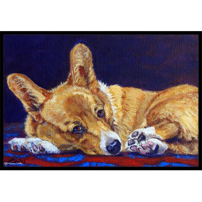 Carolines Treasures 7320MAT Corgi Blue Lonesome Indoor & Outdoor Mat- 18 x 27...