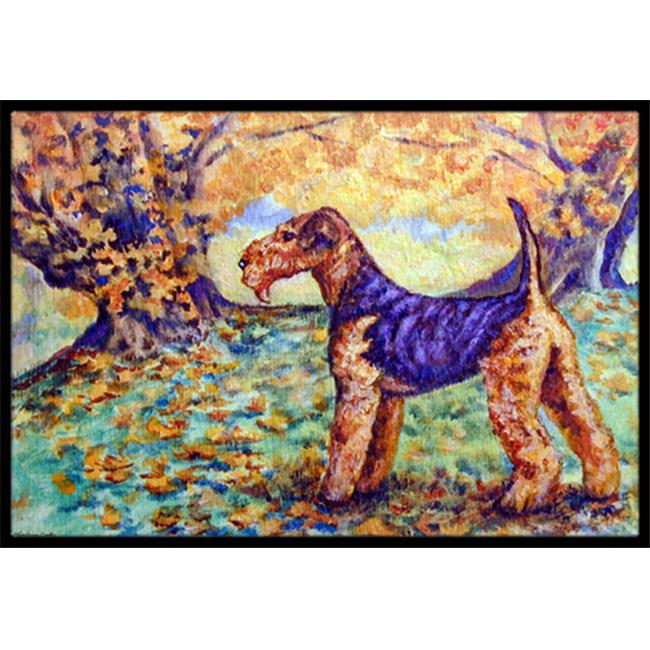 Carolines Treasures 7343MAT Autumn Airedale Terrier Indoor & Outdoor Mat- 18 ...