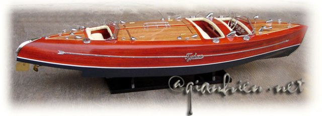 Picture of Gia Nhien SB0006P-100 Typhoon Painted Wooden Model Speed Boat