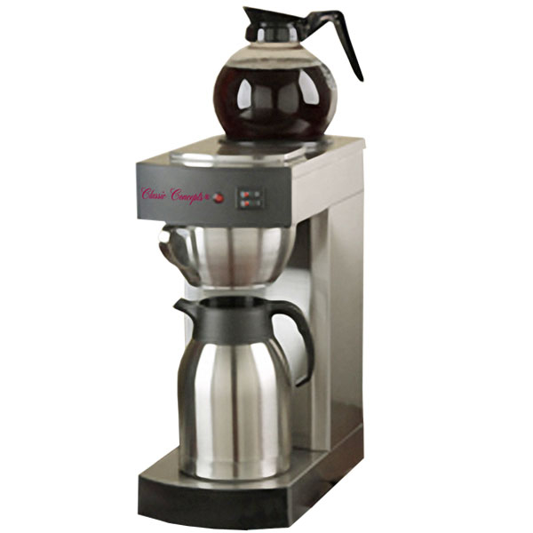 Picture of Classic Concepts RCB130 Stainless Steel Commercial Brewer -1 Warmer&#44; 12 Cup with Decanter & 1 Stainless Steel Thermal Server