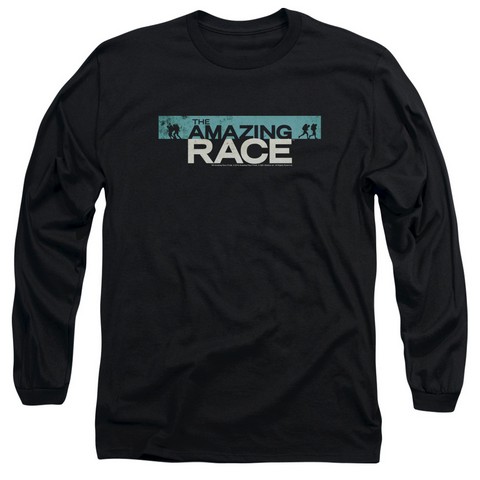 Amazing Race-Bar Logo - Long Sleeve Adult 18-1 Tee - Black- Large