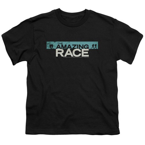 Amazing Race-Bar Logo - Short Sleeve Youth 18-1 Tee - Black- Medium