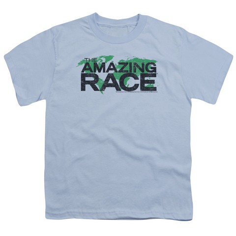 Amazing Race-Race World - Short Sleeve Youth 18-1 Tee - Light Blue- Medium
