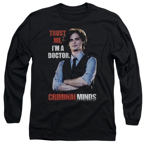 Criminal Minds-Trust Me - Long Sleeve Adult 18-1 Tee - Black- 2X
