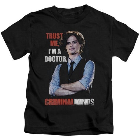 Criminal Minds-Trust Me - Short Sleeve Juvenile 18-1 Tee - Black- Medium 5-6
