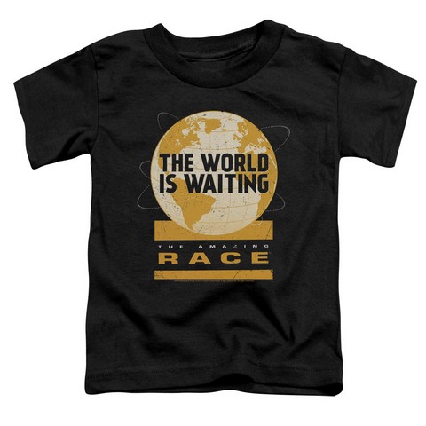 Amazing Race-Waiting World - Short Sleeve Toddler Tee - Black- Medium 3T