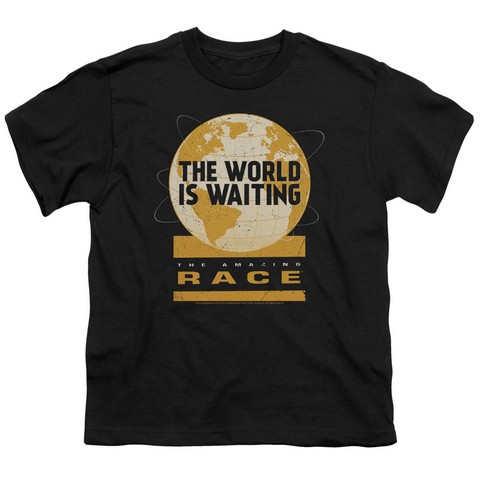 Amazing Race-Waiting World - Short Sleeve Youth 18-1 Tee - Black- Medium