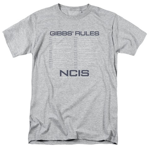 Ncis-Gibbs Rules - Short Sleeve Adult 18-1 Tee - Athletic Heather- 5X