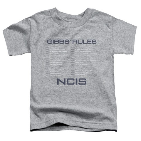 Ncis-Gibbs Rules - Short Sleeve Toddler Tee - Athletic Heather- Large 4T