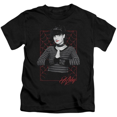 Ncis-Abby Webs - Short Sleeve Juvenile 18-1 Tee - Black, Medium 5-6