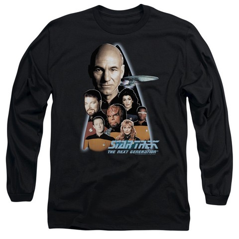 Star Trek-The Next Generation - Long Sleeve Adult 18-1 Tee - Black- Extra Large