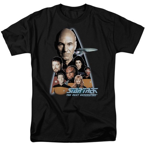 Star Trek-The Next Generation - Short Sleeve Adult 18-1 Tee - Black- Extra Large
