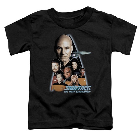 Star Trek-The Next Generation - Short Sleeve Toddler Tee - Black- Small 2T