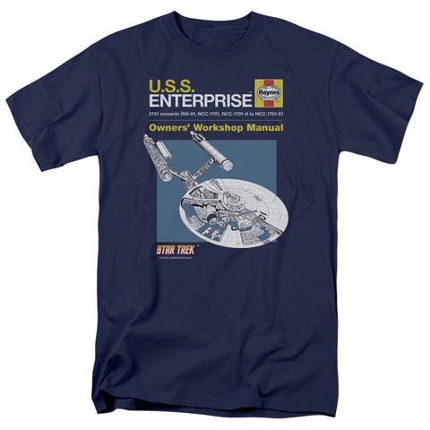 Star Trek-Enterprise Manual 18-1 Tee - Navy- 4X