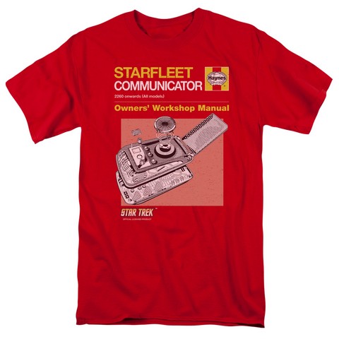 Star Trek-Comm Manual - Short Sleeve Adult 18-1 Tee - Red- Medium
