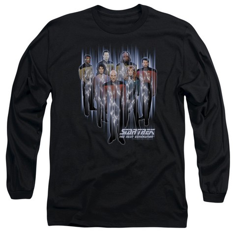 Star Trek-Beam Us Up - Long Sleeve Adult 18-1 Tee - Black- Medium
