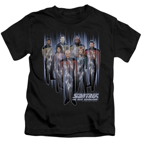 Star Trek-Beam Us Up - Short Sleeve Juvenile 18-1 Tee - Black- Medium 5-6