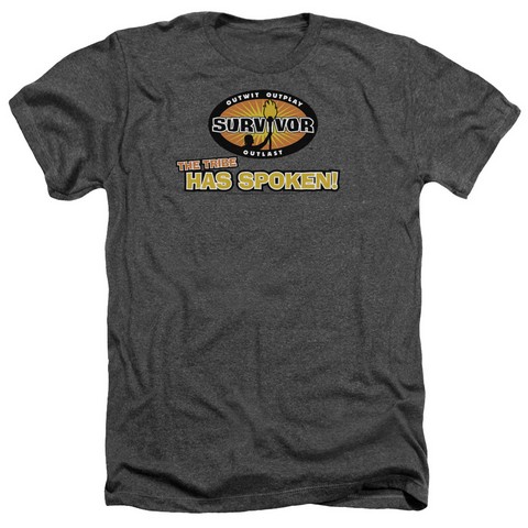 Survivor-Tribe Has Spoken - Adult Heather Tee - Charcoal- Large
