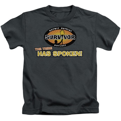 Survivor-Tribe Has Spoken - Short Sleeve Juvenile 18-1 Tee - Charcoal- Medium 5-6
