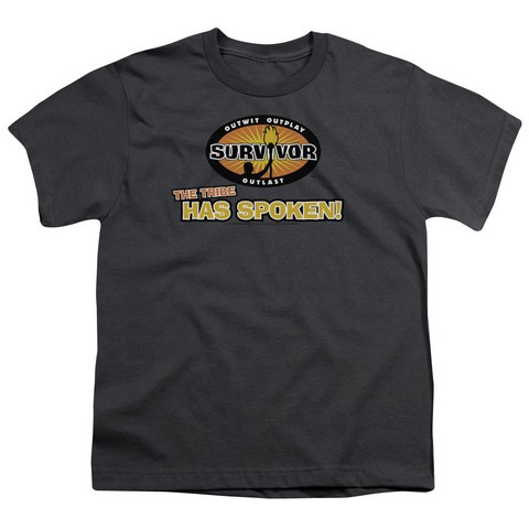 Survivor-Tribe Has Spoken - Short Sleeve Youth 18-1 Tee - Charcoal- Extra Large