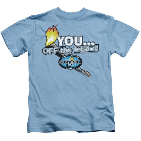 Survivor-You Off The Island - Short Sleeve Juvenile 18-1 Tee - Carolina Blue- Small 4
