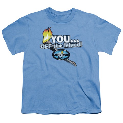 Survivor-You Off The Island - Short Sleeve Youth 18-1 Tee - Carolina Blue- Large