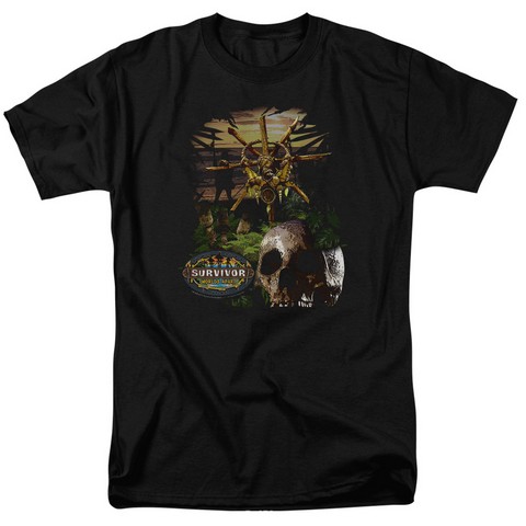 Survivor-Jungle - Short Sleeve Adult 18-1 Tee - Black- 2X