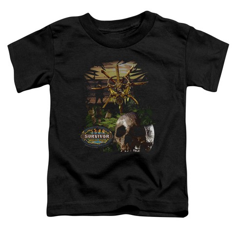 Survivor-Jungle - Short Sleeve Toddler Tee - Black- Medium 3T