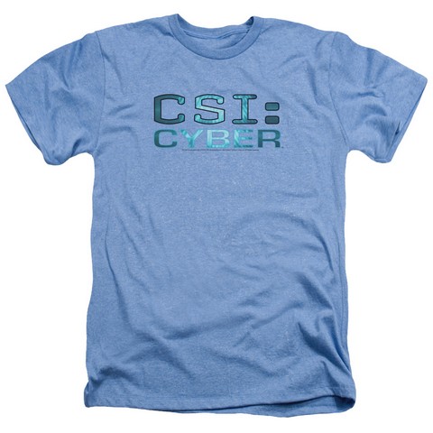 Csi- Cyber-Cyber Logo - Adult Heather Tee - Light Blue- Medium