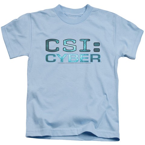 Csi- Cyber-Cyber Logo - Short Sleeve Juvenile 18-1 Tee - Light Blue- Medium 5-6